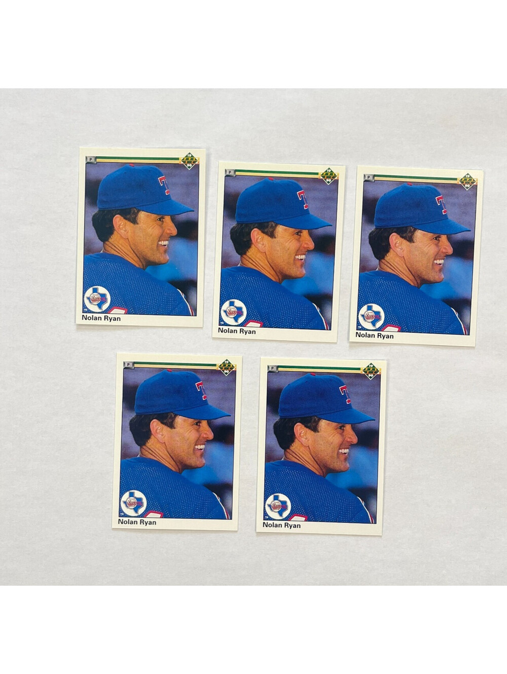 1990 Upper Deck Nolan Ryan Rangers Baseball 5 Card Lot